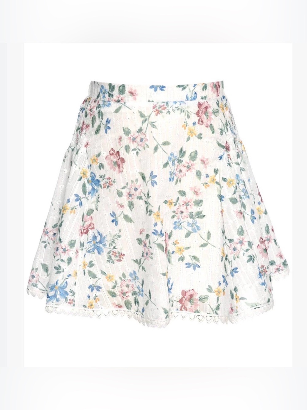 HANNAH BANANA Little Big Tween Girls Eyelet Boho Floral Mini Skirt 14